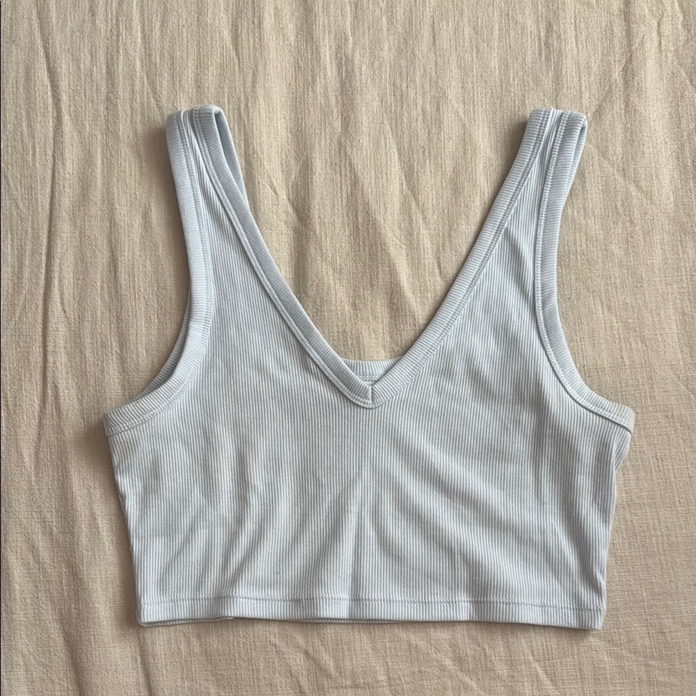 Wild Fable Light Blue Ribbed Crop Top